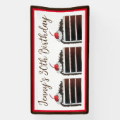 Cherry Black Forest Cake Slice Birthday Party Food Spandoek (Verticaal)