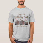 Cherry Black Forest Cake Slice Birthday Party Food T-shirt (Voorkant)