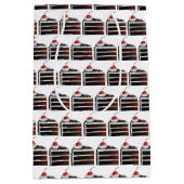 Cherry Black Forest Cake Slice Verjaardagsfeestje  Medium Cadeauzakje (Voorkant)