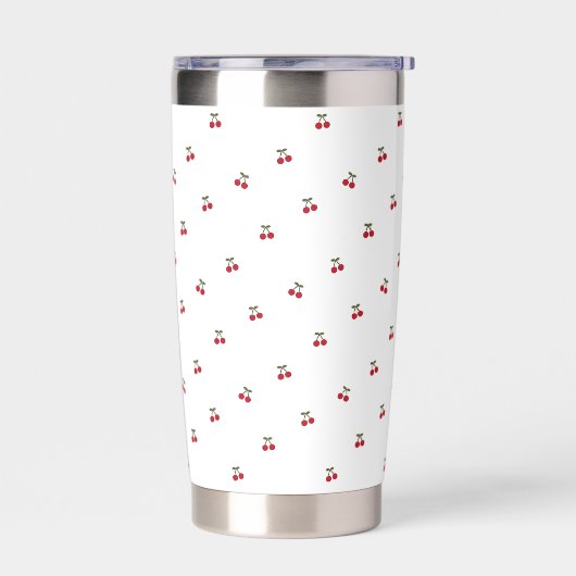 Cherry Bliss Stainless Steel Travel Tumbler Geïsoleerde Drinkbeker (Links)