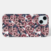 Cherry bloesem in roze en blauw Case-Mate iPhone case (Achterkant (horizontaal))