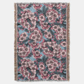 Cherry bloesem in roze en blauw deken (Voorkant Verticaal)