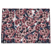 Cherry bloesem in roze en blauw groot cadeauzakje (Voorkant)