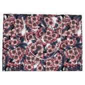 Cherry bloesem in roze en blauw groot cadeauzakje (Achterkant)