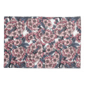 Cherry bloesem in roze en blauw kussensloop (Achterkant)