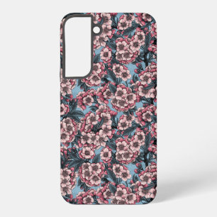 Cherry bloesem in roze en blauw samsung galaxy hoesje