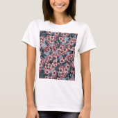 Cherry bloesem in roze en blauw t-shirt (Voorkant)