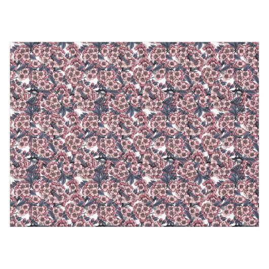 Cherry bloesem in roze en blauw tafelkleed (Voorkant (Horizontaal))