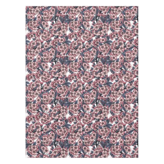 Cherry bloesem in roze en blauw tafelkleed (Voorkant)