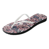 Cherry bloesem in roze en blauw teenslippers (Schuin)