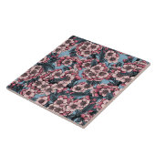 Cherry bloesem in roze en blauw tegeltje (Zijkant)