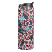 Cherry bloesem in roze en blauw thermosbeker (Gedraaid links)