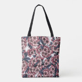 Cherry bloesem in roze en blauw tote bag (Achterkant)