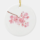 Cherry bloesem roze waterverf chic keramisch ornament (Voorkant)