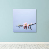 Cherry-bloesems op water canvas afdruk (Insitu (Houten vloer))