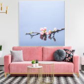 Cherry-bloesems op water canvas afdruk (Insitu (Woonkamer))