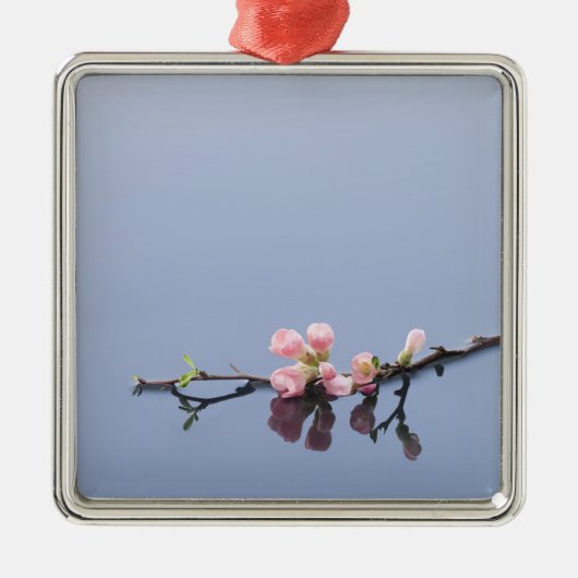 Cherry-bloesems op water metalen ornament (Voorkant)
