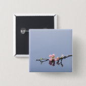 Cherry-bloesems op water vierkante button 5,1 cm (Voorkant /achterkant)