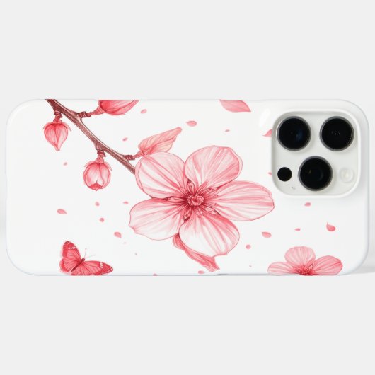 Cherry Bloom Elegance – Vibrant Nature Case (Achterkant (horizontaal))