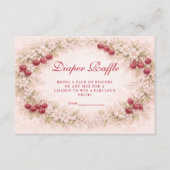 Cherry Bloom Floral Diapper Raffle Informatiekaartje (Voorkant)