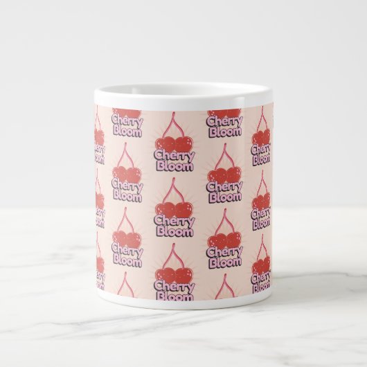 Cherry Bloom Giant Coffee Mug Grote Koffiekop (Voorkant)
