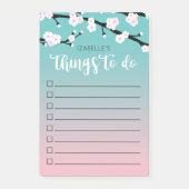Cherry Bloom Ombre | Aangepaste naam om lijst te d Post-it® Notes (Voorkant)