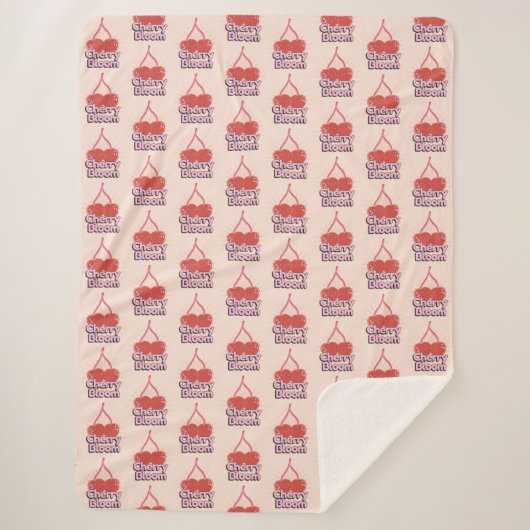 Cherry Bloom Sherpa Blanket Deken (Voorkant)