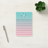 Cherry Bloom Wreath Ombre Monogram Lined Post-it® Notes (Kantoor)