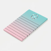 Cherry Bloom Wreath Ombre Monogram Lined Post-it® Notes (Schuin)