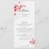 Cherry blosbezinkend roze, romantisch trouwmenu menu (Voorkant)