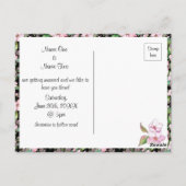 Cherry Blosbezon Black Save the Date Briefkaart (Achterkant)