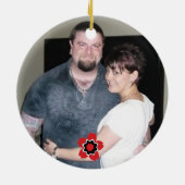 Cherry Blosesems Couples 1st Kerstmis Keramisch Ornament (Achterkant)