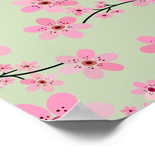 Cherry Blossom 07 Pastel Groen Poster (Hoek)