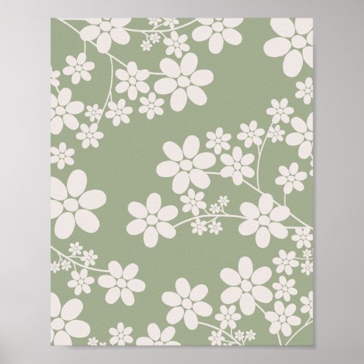 Cherry Blossom 13 Sage Green Poster (Voorkant)