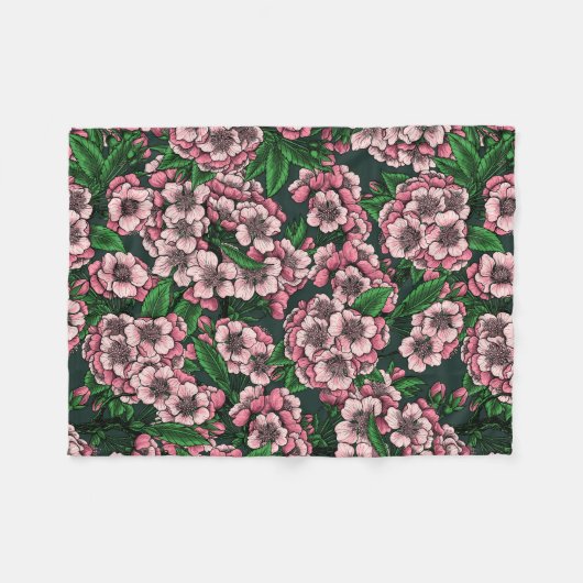 Cherry blossom 2 fleece deken (Voorkant (Horizontaal))