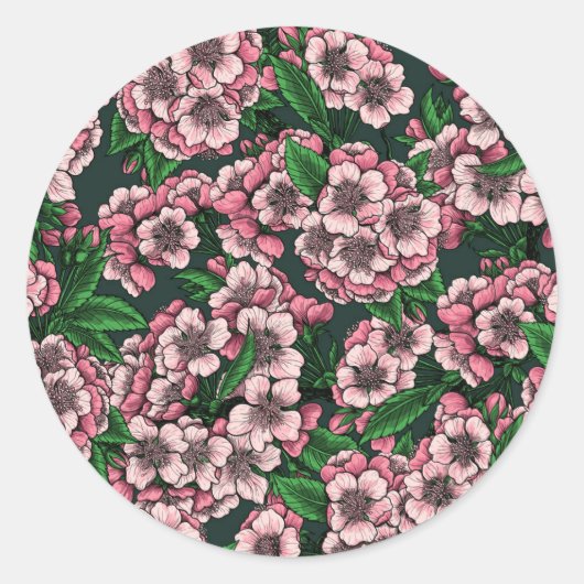 Cherry blossom 2 ronde sticker (Voorkant)