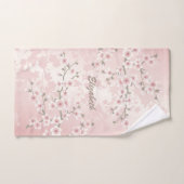 Cherry Blossom Abriot Floral Monogram Handdoek (Handdoek)