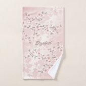 Cherry Blossom Abriot  Floral Monogram Handdoek (Handdoek)