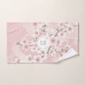 Cherry Blossom Abriot  Floral Monogram  Handdoek (Handdoek)