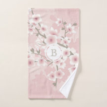 Cherry Blossom Abriot  Floral Monogram 