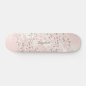 Cherry Blossom Abriot  Floral Monogram Persoonlijk Skateboard (Horizontaal)