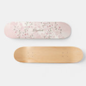 Cherry Blossom Abriot  Floral Monogram Persoonlijk Skateboard (Horizontaal)