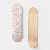 Cherry Blossom Abriot  Floral Monogram Persoonlijk Skateboard (Voorkant)