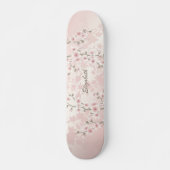 Cherry Blossom Abriot  Floral Monogram Persoonlijk Skateboard (Voorkant)