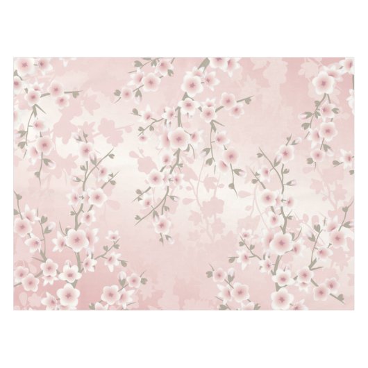 Cherry Blossom Abriot  Floral Tafelkleed (Voorkant (Horizontaal))