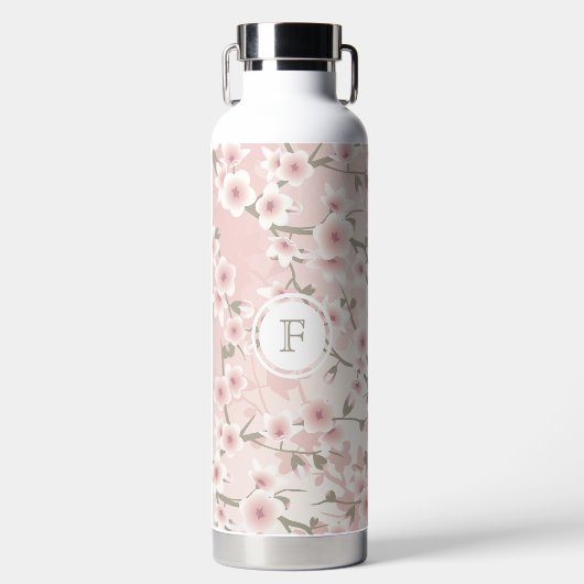 Cherry Blossom Abriot |  monogram Floral Waterfles (Voorkant)