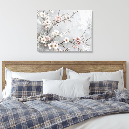 Cherry Blossom Abstract Canvas Afdruk (Insitu (Slaapkamer))
