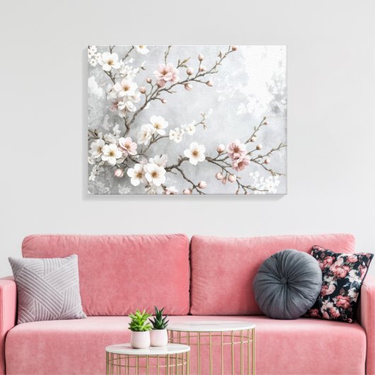 Cherry Blossom Abstract Canvas Afdruk (Insitu (Woonkamer))