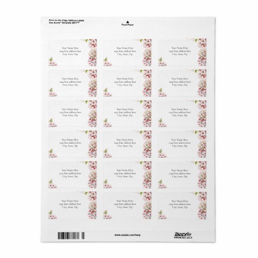 Cherry Blossom Address Label (Full Sheet)