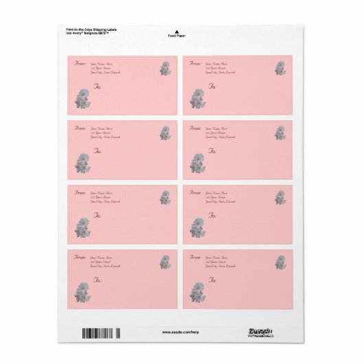 Cherry Blossom Address Label (Full Sheet)